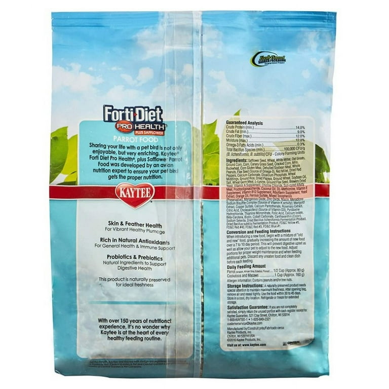Kaytee Forti-Diet Pro Health Parrot with Safflower 4LB