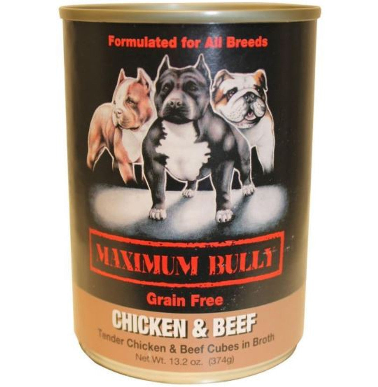 MAXIMUM BULLY Canned Dog Food - Chicken/Beef - 13.2 Oz