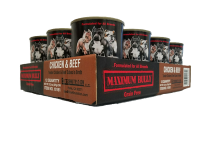 Maximum Bully Canned Dog Food- Chicken 13.2 Oz (Case of 12 )