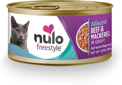 (Case of 24) Nulo Freestyle Minced Beef & Mackerel Wet Cat Food, 3 oz