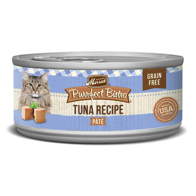 (24 Pack) Merrick Purrfect Bistro Grain Free Wet Cat Food Tuna Recipe Pate 5.5 oz Cans