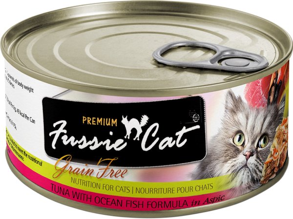 Fussie Cat  Premium, Tuna w/ Oceanfish in Aspic, 5.5 oz.