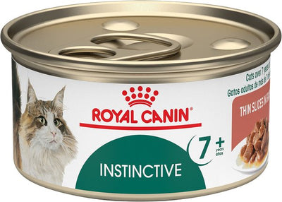 Royal Canin Feline Health Nutrition Adult Instinctive 7+ Vitality Support Canned Senior Cat Food (3 oz.; Case of 24; Thin Slices in Gravy)