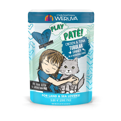 Weruva P.L.A.Y. Tubular Chicken & Tuna Dinner in a Hydrating Puree Wet Cat Food, 3 oz.