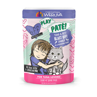 Weruva P.L.A.Y. Blast Off! Tuna & Beef Dinner in a Hydrating Puree Wet Cat Food, 3 oz.