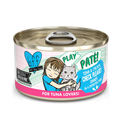 Weruva  P.L.A.Y. Check Please! Tuna & Chicken Dinner in a Hydrating Puree Wet Cat Food, 5.5 oz.