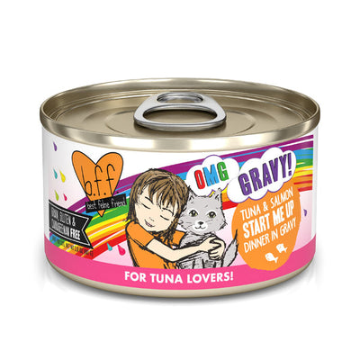 Weruva OMG Start Me Up Tuna & Salmon Dinner in Gravy Wet Cat Food, 5.5 oz.
