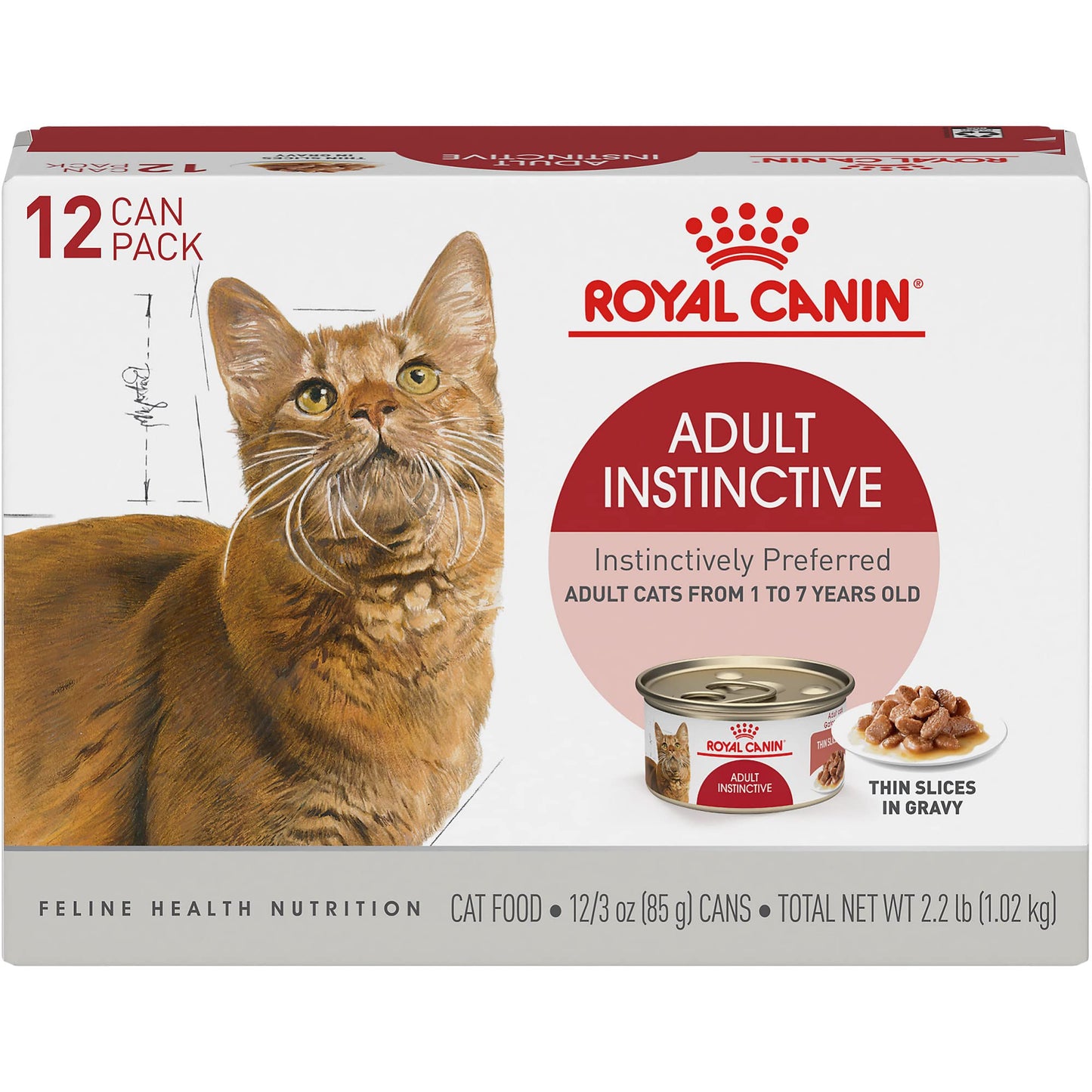 (12 Pack) Royal Canin Adult Instinctive Thin Slices in Gravy Wet Cat Food 3 oz. Cans
