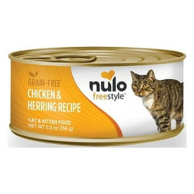 (Case of 24) Nulo Freestyle Grain-Free Chicken & Herring Wet Cat Food, 5.5 oz