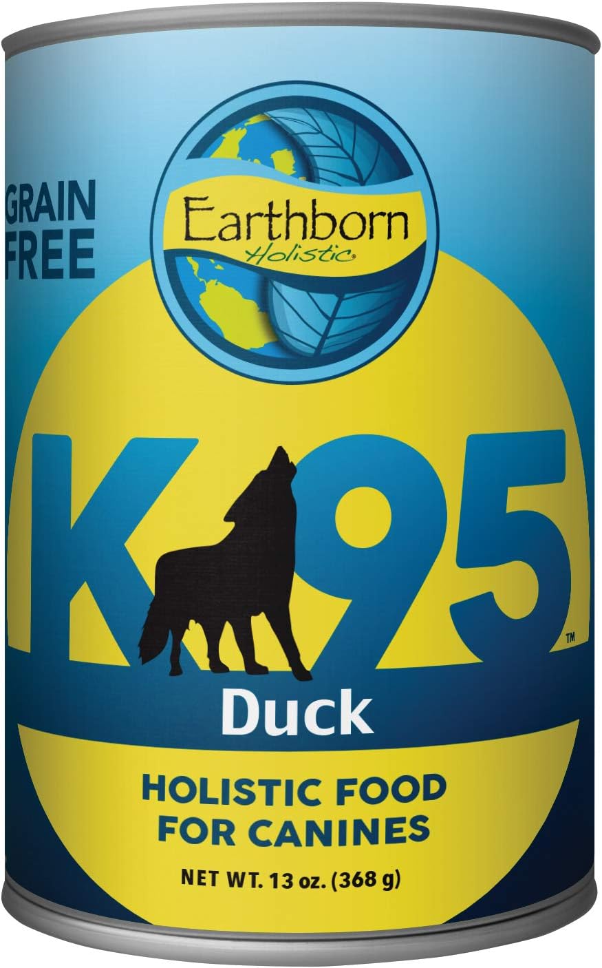 EARTHBORN Holistic K95 Duck Recipe Grain-Free Canned Moist Dog Food, 13 Ounce