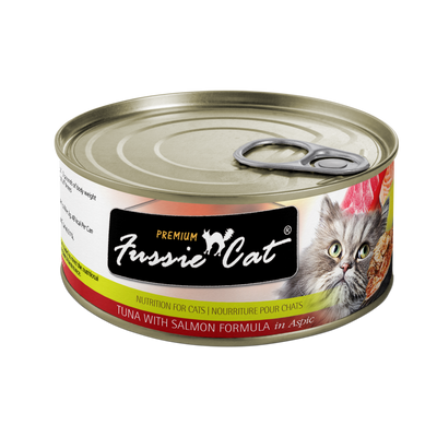 Fussie Cat: Premium, Tuna w/ Salmon, 2.82 oz.
