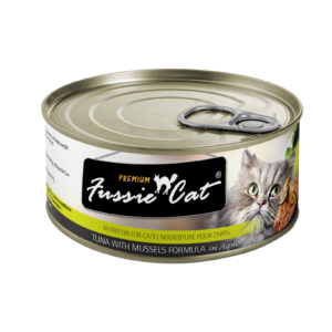 Fussie Cat  Premium, Tuna w/ Mussels in Aspic, 5.5 oz.