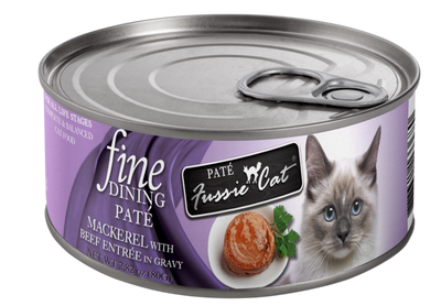 Fussie Cat: Fine Dining, Mackerel w/ Beef, 2.82 oz.