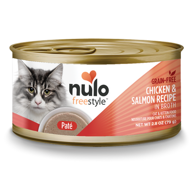 NULO 2.8 oz FreeStyle Cat and Kitten Chicken and Salmon Pate Canned Cat Food