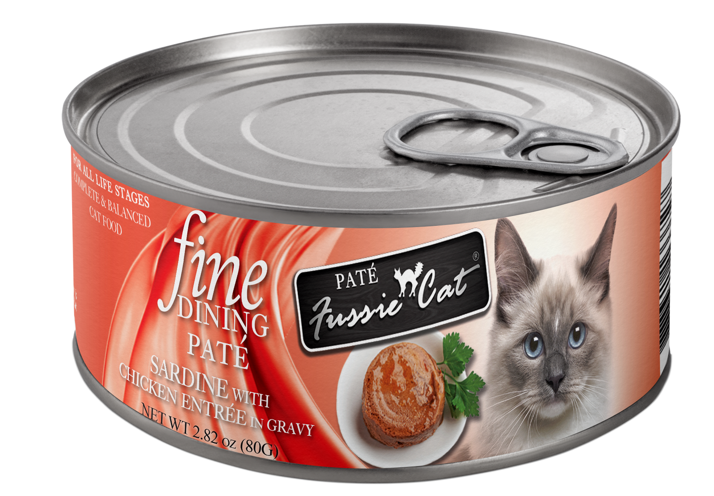 Fussie Cat: Fine Dining, Sardine w/ Chicken In Gravy, 2.82 oz. Case