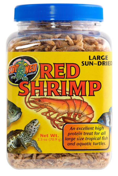 Zoo Med Large Sun-Dried Red Shrimp Fish & Aquatic Pet Food 5 oz