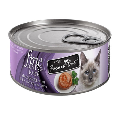 Fussie Cat: Fine Dining, Mackerel w/ Beef, 2.82 oz. Case