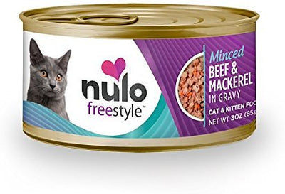 (Case of 24) Nulo Freestyle Minced Beef & Mackerel Wet Cat Food, 3 oz