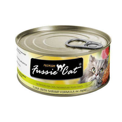 Fussie Cat: Premium, Tuna w/ Shrimp, 2.82 oz.